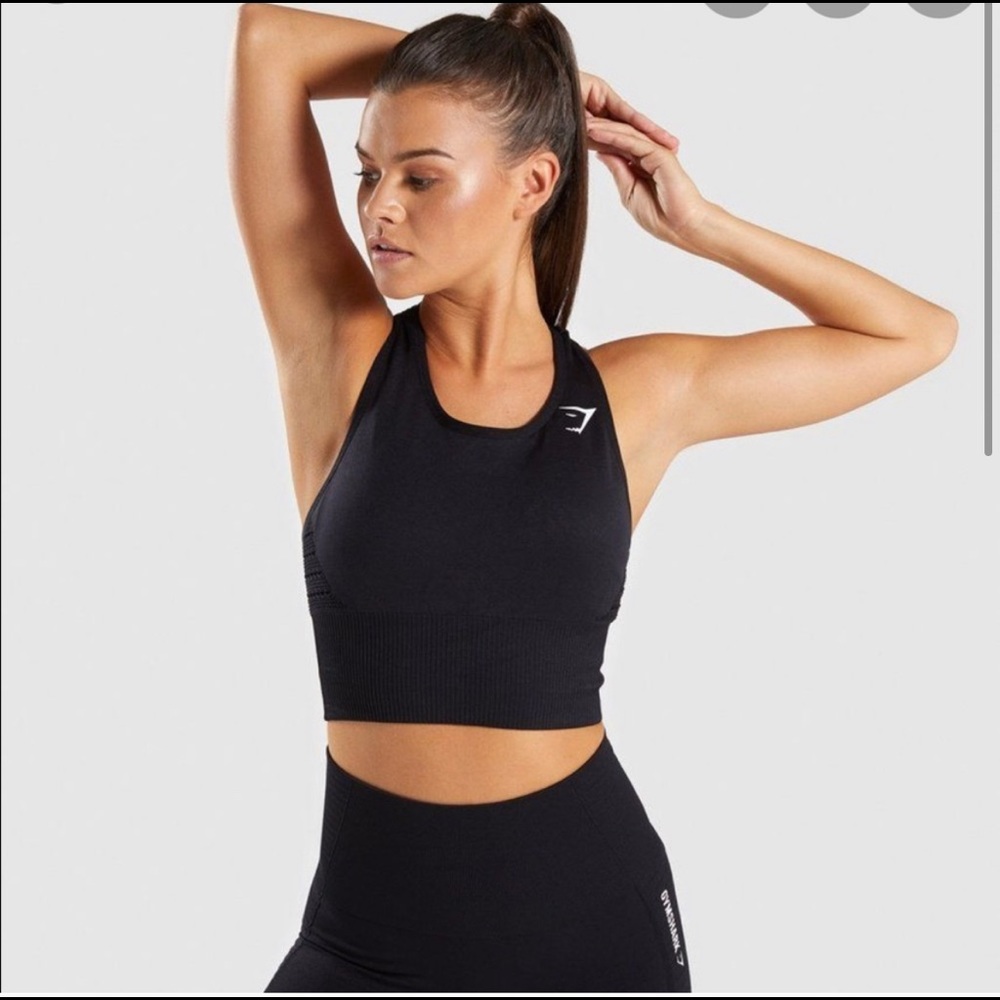 Gymshark Energy Seamless Crop Vest - Black